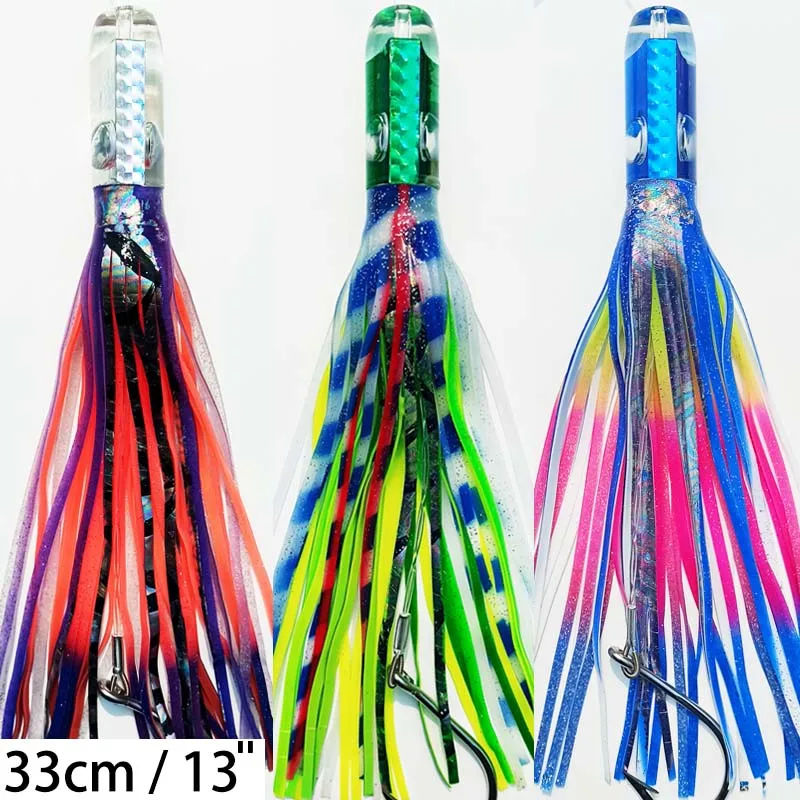 Señuelos de pesca con curricán, con falda aparejada, juego grande, atún Marlin, Prowler, 13 ', 33 cm - imagen 2