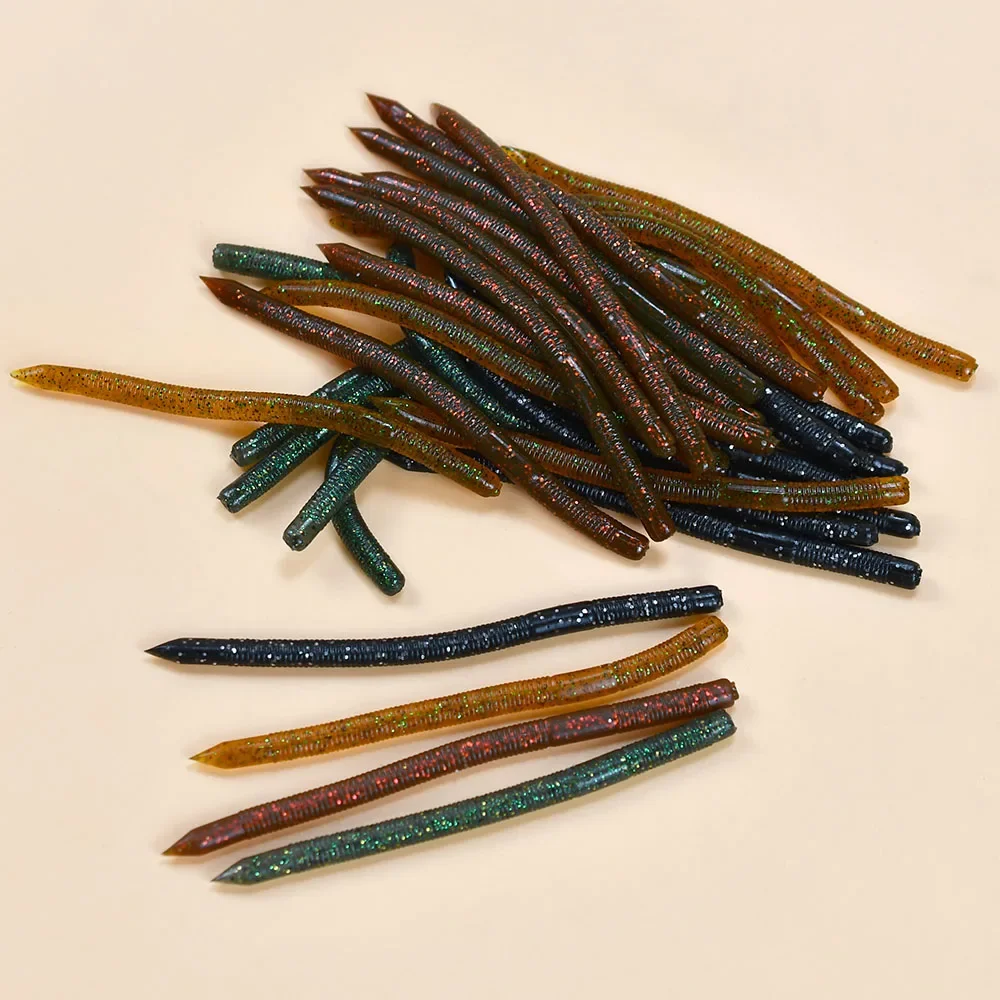 Señuelos blandos estilo Senko para lubina, cebos de plástico para gusano, multicolor, regalo de pesca rentable, 8 Uds. - imagen 5