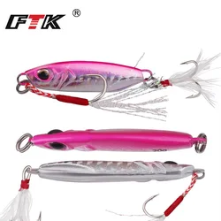 FTK Micro Jig metalico con ojos 3D para pesca en mar