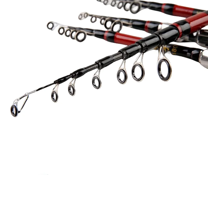 Caña de pescar de viaje portátil, Mini caña de pescar pequeña retráctil, alimentador de carpa de carbono, 1,2 m-2,4 m - imagen 4