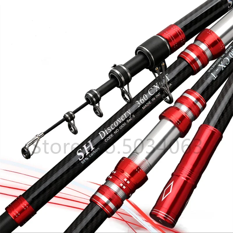 Caña surfcasting telescópica carbono 2,7m 5-300g baitcasting
