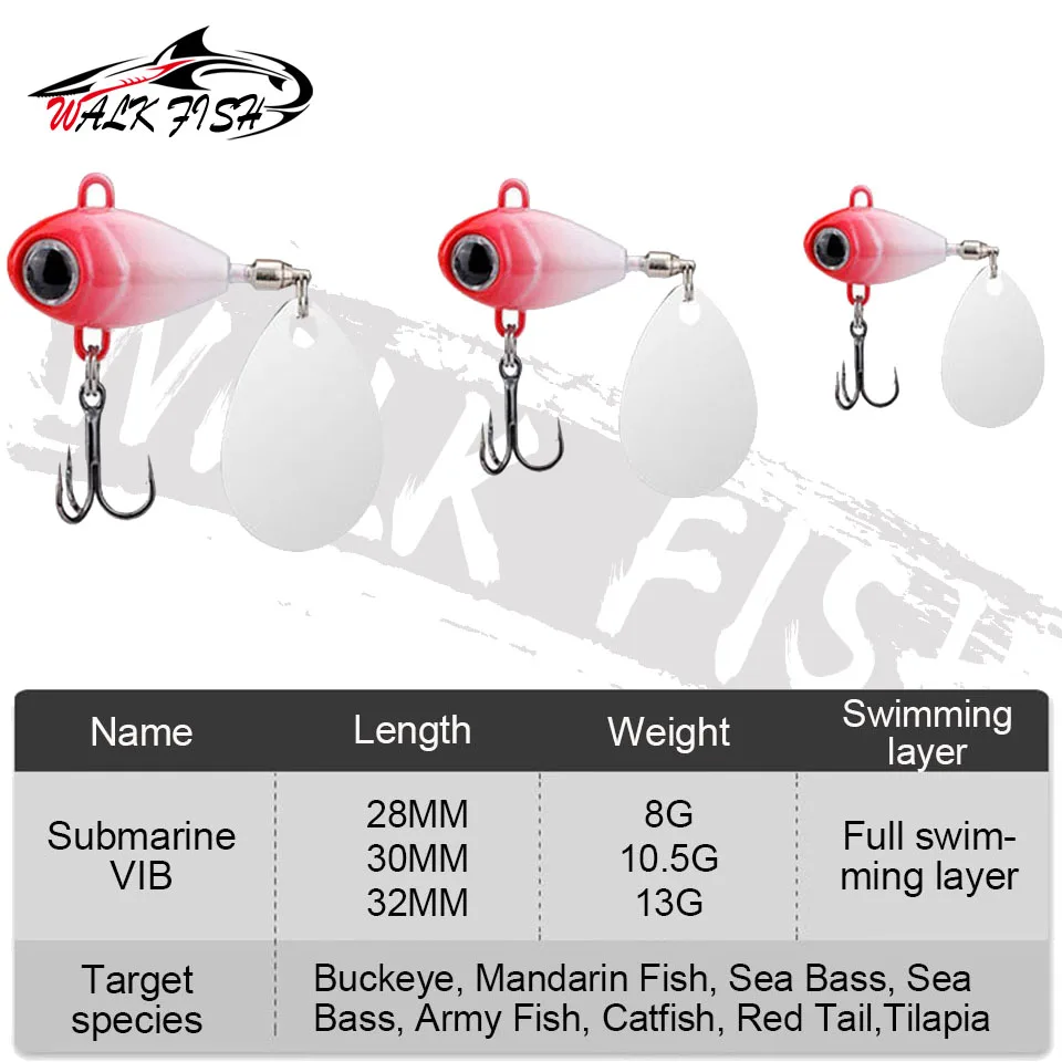 WALK FISH 8g 10,5g 13g cebo giratorio hundimiento plantilla de Metal VIB Chatterbait cola giratoria Vatalion señuelo pesca lubina cuchara Wobblers - imagen 3