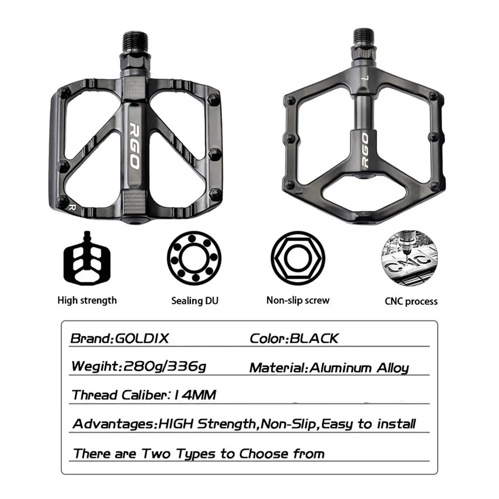 Pedales de bicicleta de aleación de aluminio, fáciles de instalar, antideslizantes, reemplazo de plataforma de pie de bicicleta, pedales de ciclismo negros, bicicleta de carretera MTB - imagen 4