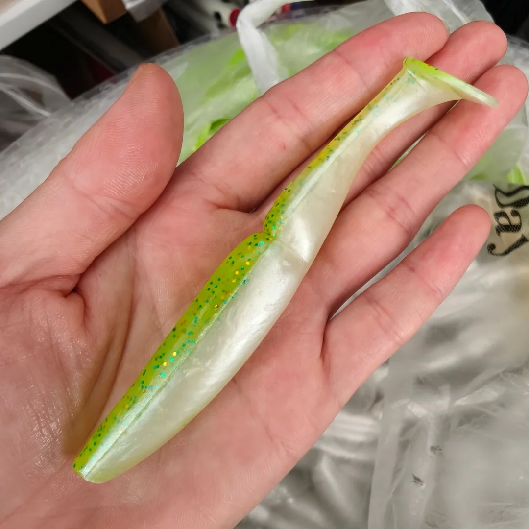 Swolfy-señuelo de pesca con cebo suave con cola en T, 4 Uds., 11cm, 12g, Swimbaits para tampón, lubina, salmón, Lucio, trucha - imagen 2