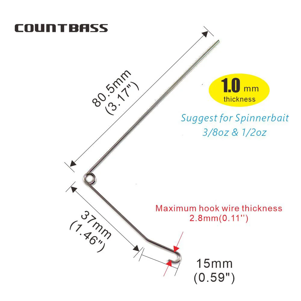COUNTBASS-Forma de alambre de acero inoxidable para Señuelos de Pesca, accesorios de aparejos, 50 piezas - imagen 2