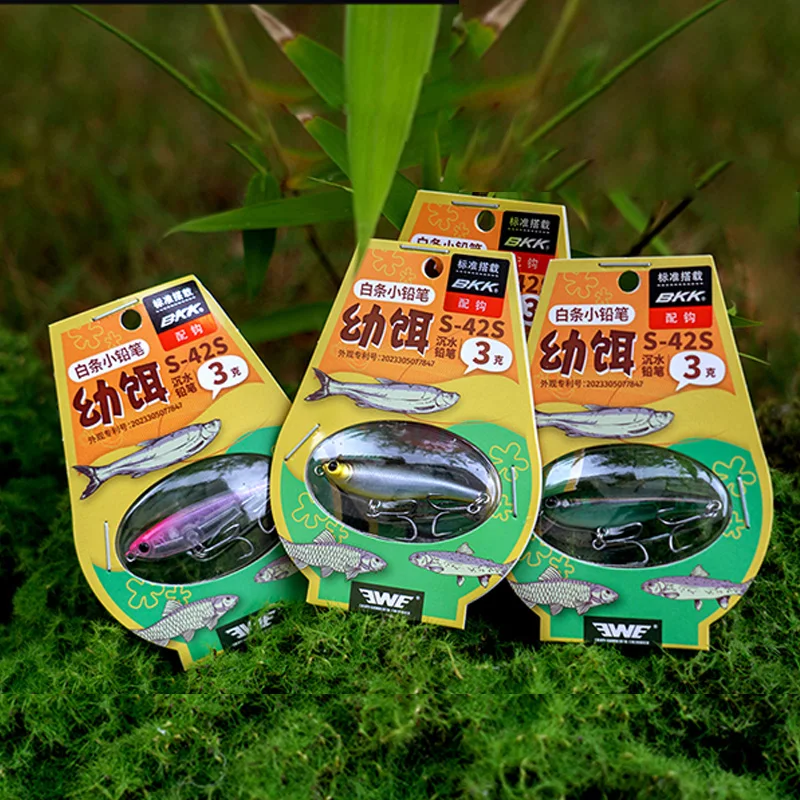 EWE 24 nuevo 3g/42mm 4,2g/48mm 1 unids/pack lápiz que se hunde cebo para peces de bebé supercast señuelo duro Artificial cebo duro para lubina - imagen 5