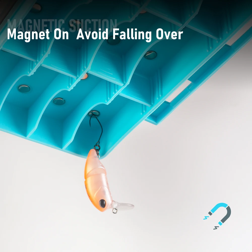 Caja de almacenamiento de cebo de pesca Kingdom, organizador de anzuelos de señuelo magnético espacial portátil DIY, caja de accesorios de herramientas de pesca, estuche de aparejos - imagen 5