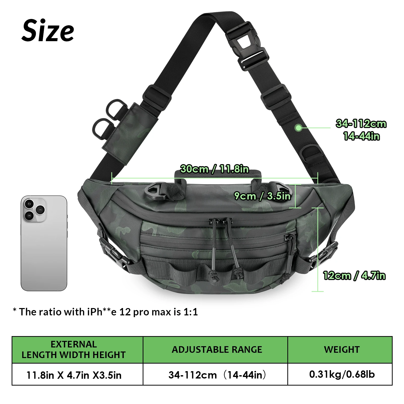 Riñonera de pesca para el pecho, bolsa de viaje al aire libre, deportes, camuflaje, aparejos de pesca, bolsas impermeables para caza, Camping, senderismo, ciclismo - imagen 2