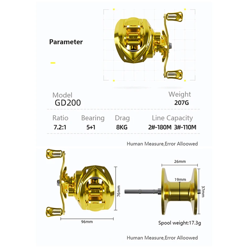 Carrete de pesca Kawa, rueda de tambor fundido, arrastre de 8kg, carrete de fundición de cebo, relación 5 + 1BB, peso 7,2: 1, mango de Metal de 2020g y carrete de agua dulce de mar - imagen 3