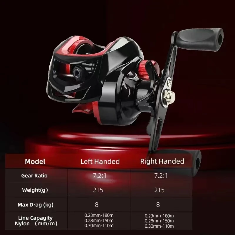 Carrete Rooblinos BR Baitcasting, carretes de pesca de agua dulce y salada, arrastre máximo de 8KG, carrete ligero para Surf, carretes Baitcaster - imagen 2