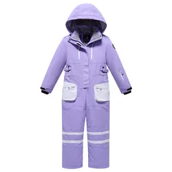 Traje de snowboard infantil de una pieza cálido a prueba de viento