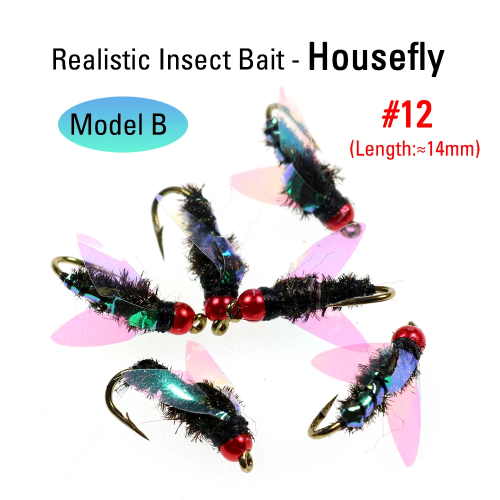 ICERIO-Señuelos de Pesca con forma de mosca para trucha, 6 piezas, #12, #14, #16, Beadhead, hundimiento lento - imagen 5