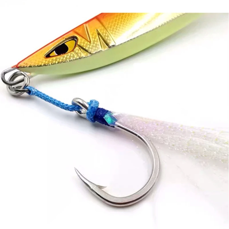 ZYZ 2~3 unids/bolsa anzuelo de asistencia JIG 1/0 # -11/0 #   Anzuelos de pesca de alta resistencia, anzuelos de plumas, aparejos de anzuelos de pesca de agua salada - imagen 2