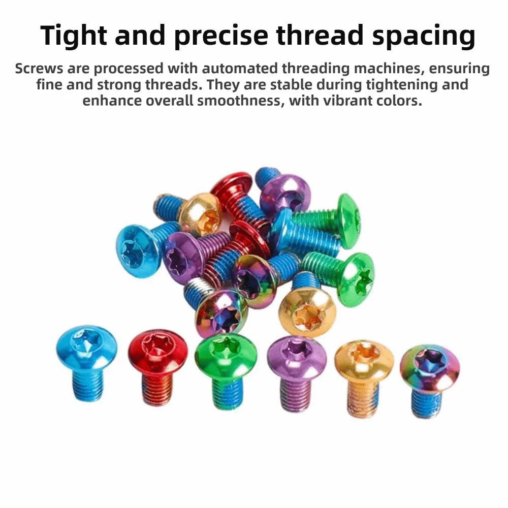 12 Uds. Tornillos de Rotor de freno de disco de cabeza Torx T25 de sujeción M5x11,5mm tornillos de aleación de acero para bicicleta perno de Rotor colorido bicicleta de carretera - imagen 5