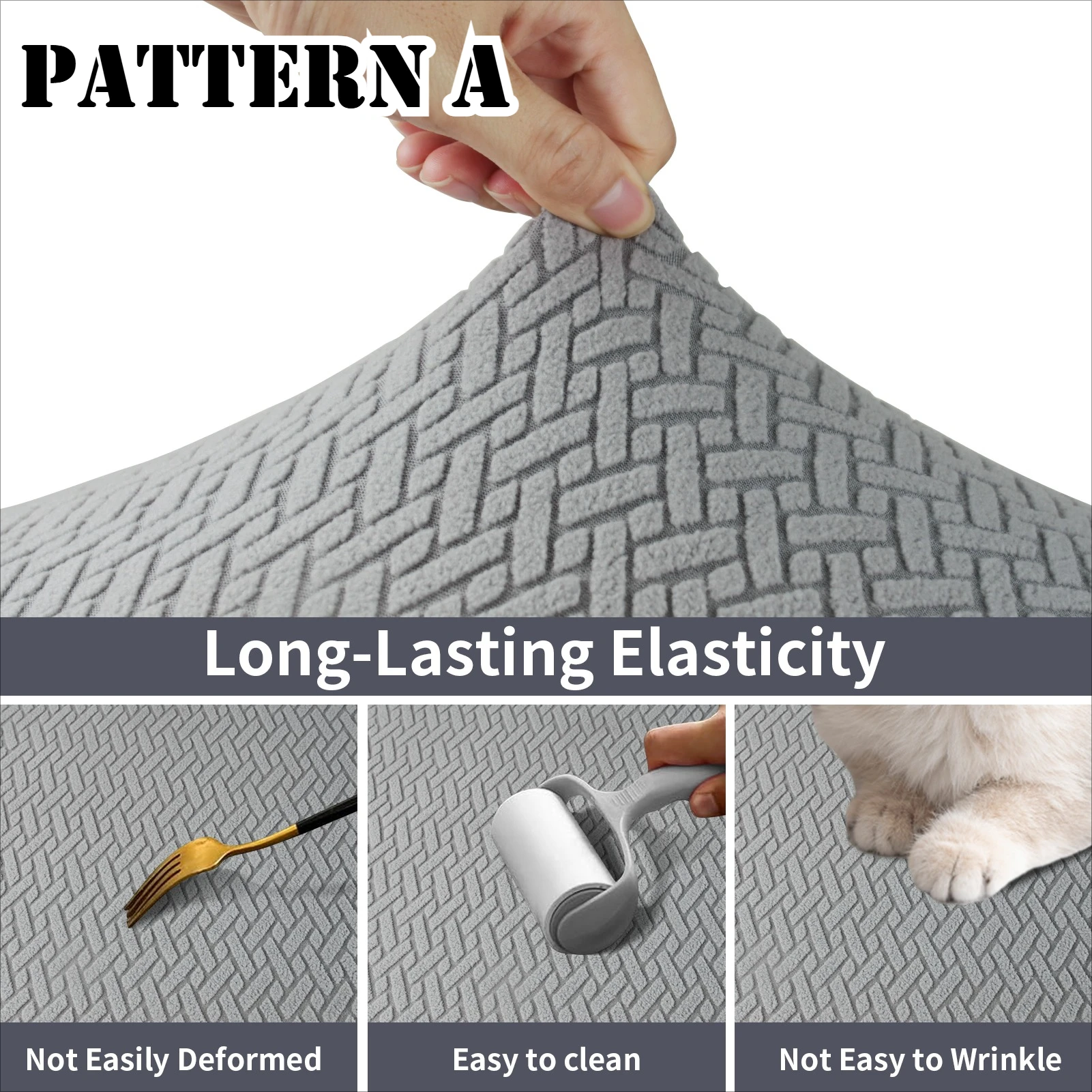 Funda sofá Jacquard extraíble – Protección elástica antropolvo - imagen 4