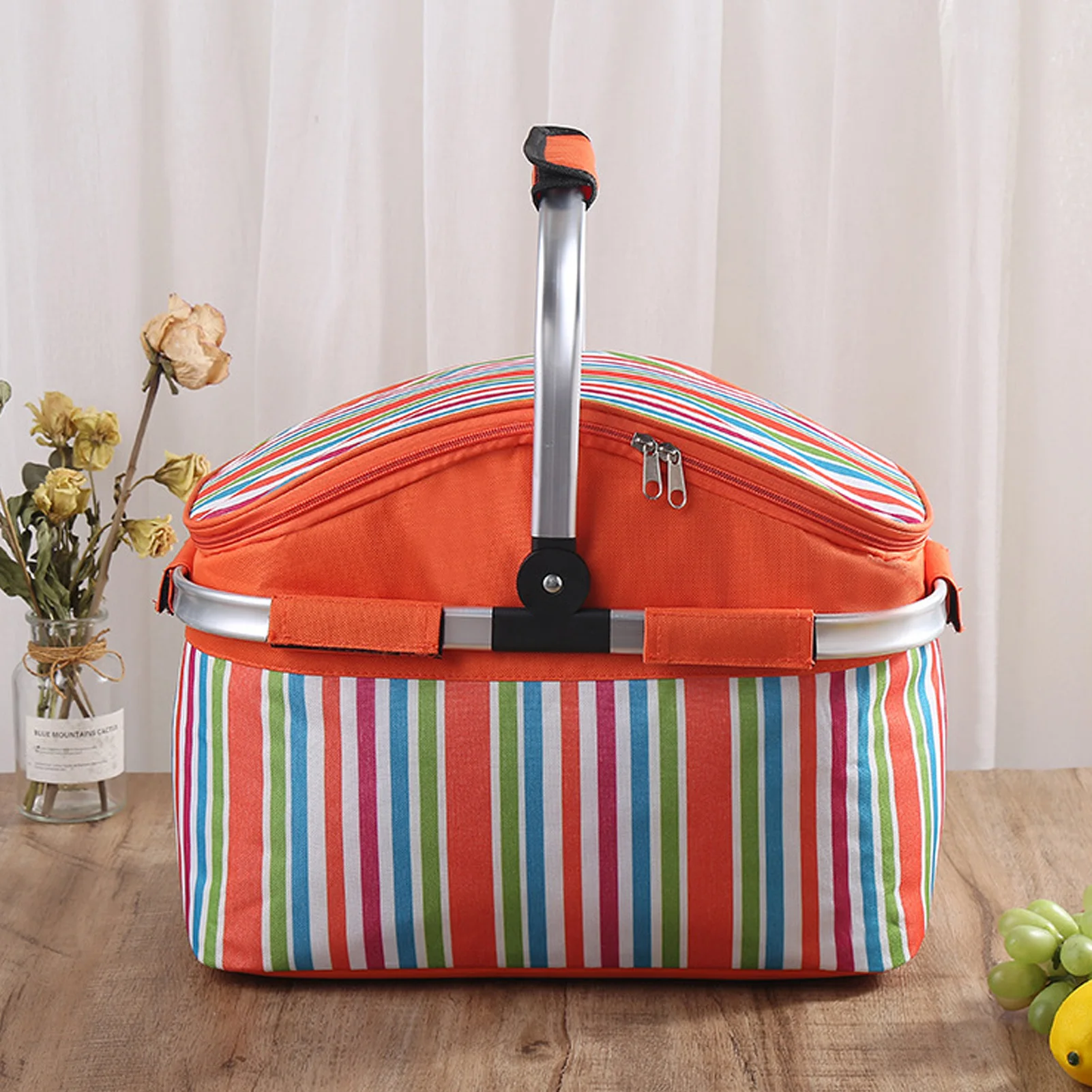 Bolsa de Picnic de gran capacidad, bolsa de mano con aislamiento para exteriores, para invierno y verano, fiambrera, bebidas, caja de almacenamiento de alimentos para acampar al aire libre - imagen 5