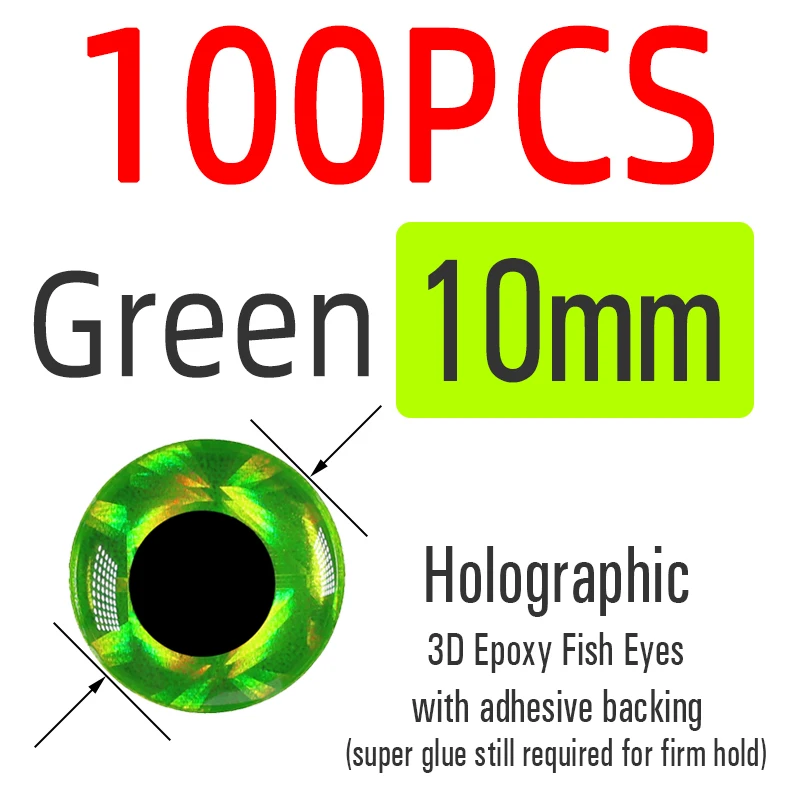 10mm Green 100pcs