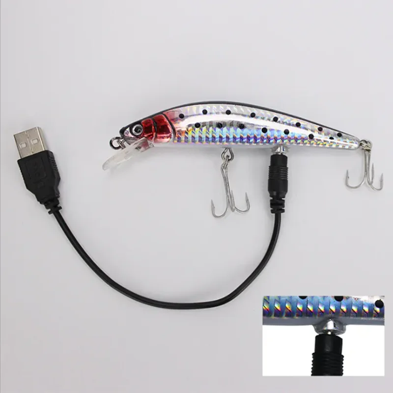 WEIHE carga USB recargable nuevo invierno señuelo de pesca en hielo ojos 3D colorido cebo de invierno señuelo duro cebo de pesca - imagen 2