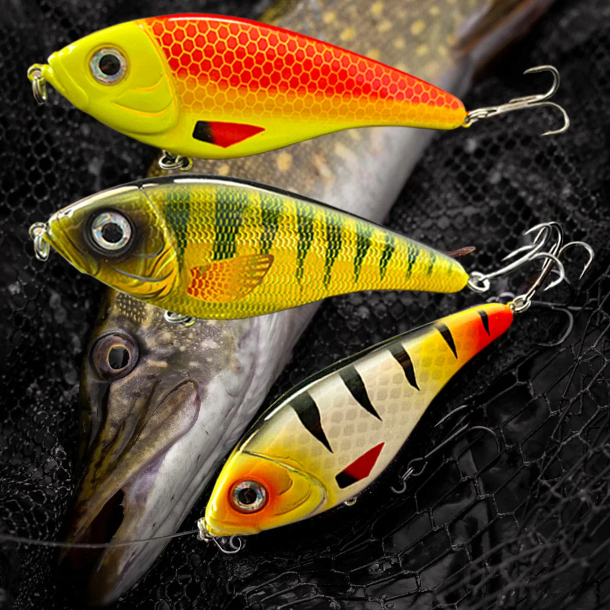 Jerkbait 4,5 pulgadas 36g hundimiento lento VIB Señuelos de Pesca sonajero cebos Lucio señuelo Artificial Wobblers Pesca Leurre perca - imagen 3