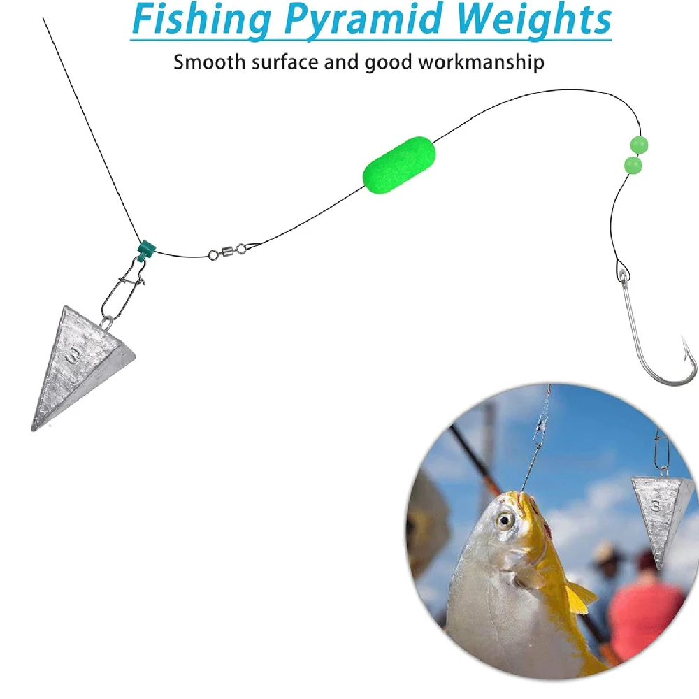 4 Uds pesas de pesca plomos pirámide plomo bagre pesas de pesca para Surf aparejo de pesca equipo de pesca de agua salada aparejos 1/2/3/4OZ - imagen 5