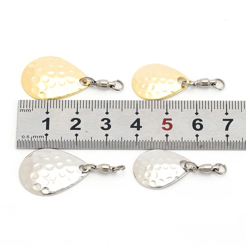 100 Uds. Suministros de Pesca señuelo cuchara DIY conector Spinners lentejuelas latón tipo gota accesorios Metal Vib cebo duro ayudar Pesca - imagen 5