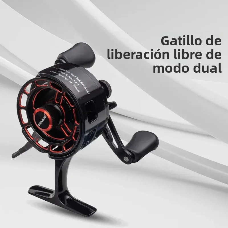 DEUKIO Carreté Hielo Pie Alto 3+1BB - Arrastre 5kg Sistema Magnético - imagen 3