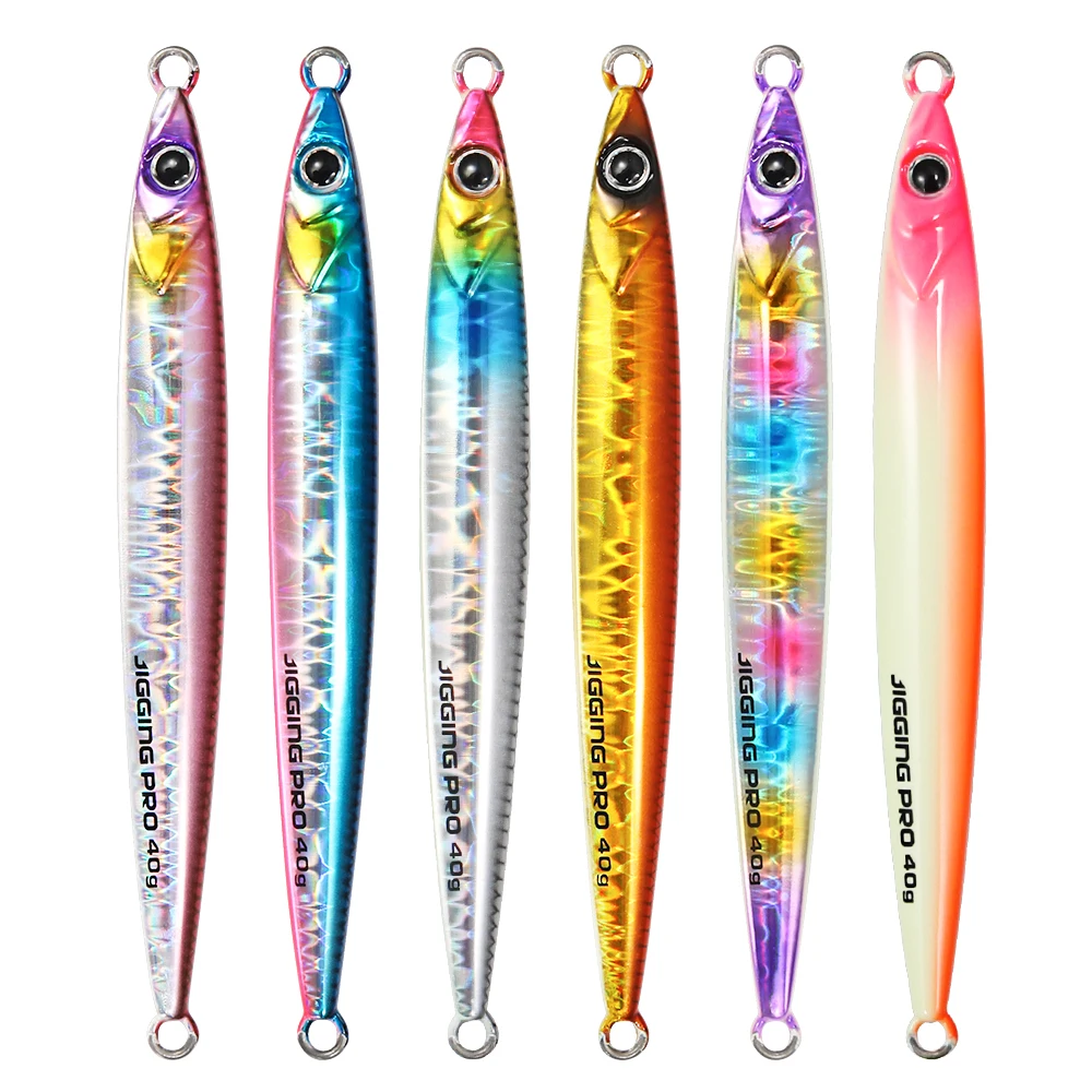 JIGGING PRO 40g 60g palo deslizante plantilla de Metal señuelo de Jigging Shore cebo de pesca de agua salada atún Kingfish caballa - imagen 5