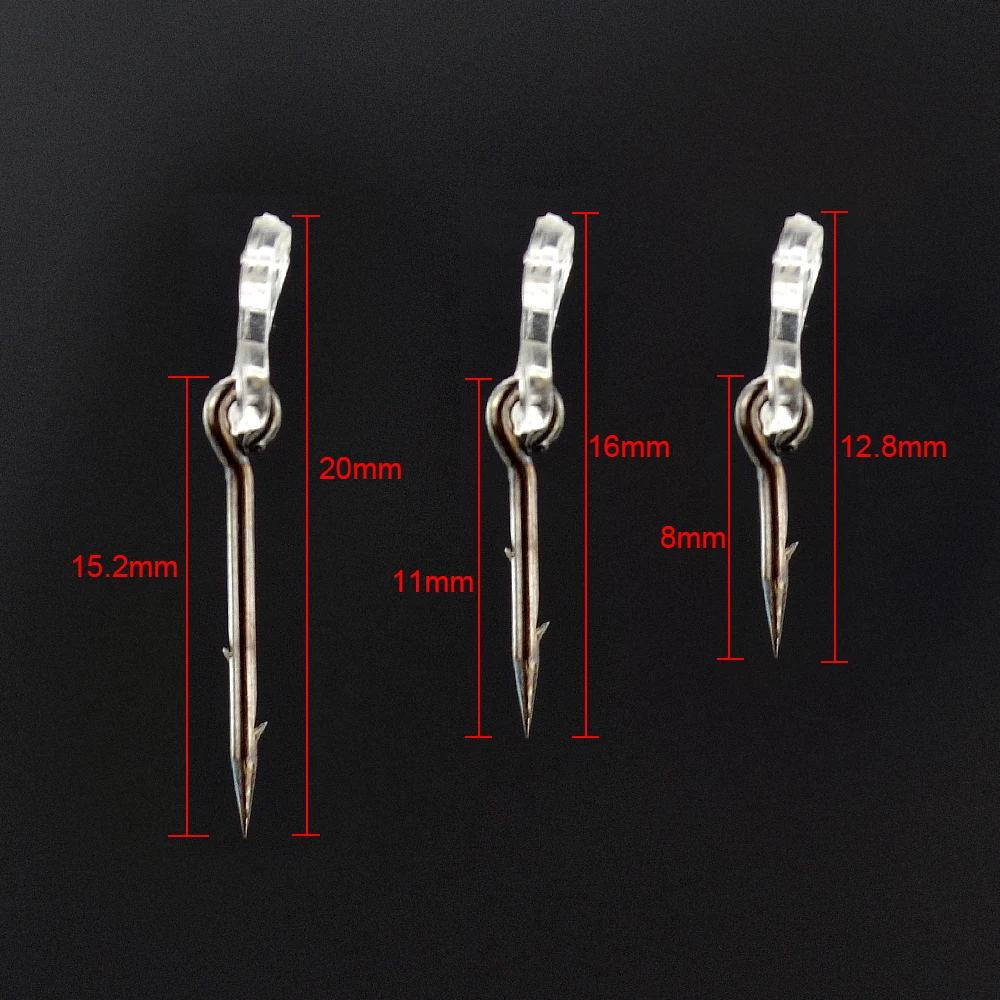 Pinchos de Metal para cebo, accesorios de pesca de carpa, pasador de Boilies con topes transparentes, aparejo de pelo de goma para maíz Ronnie, 10 unidades - imagen 3
