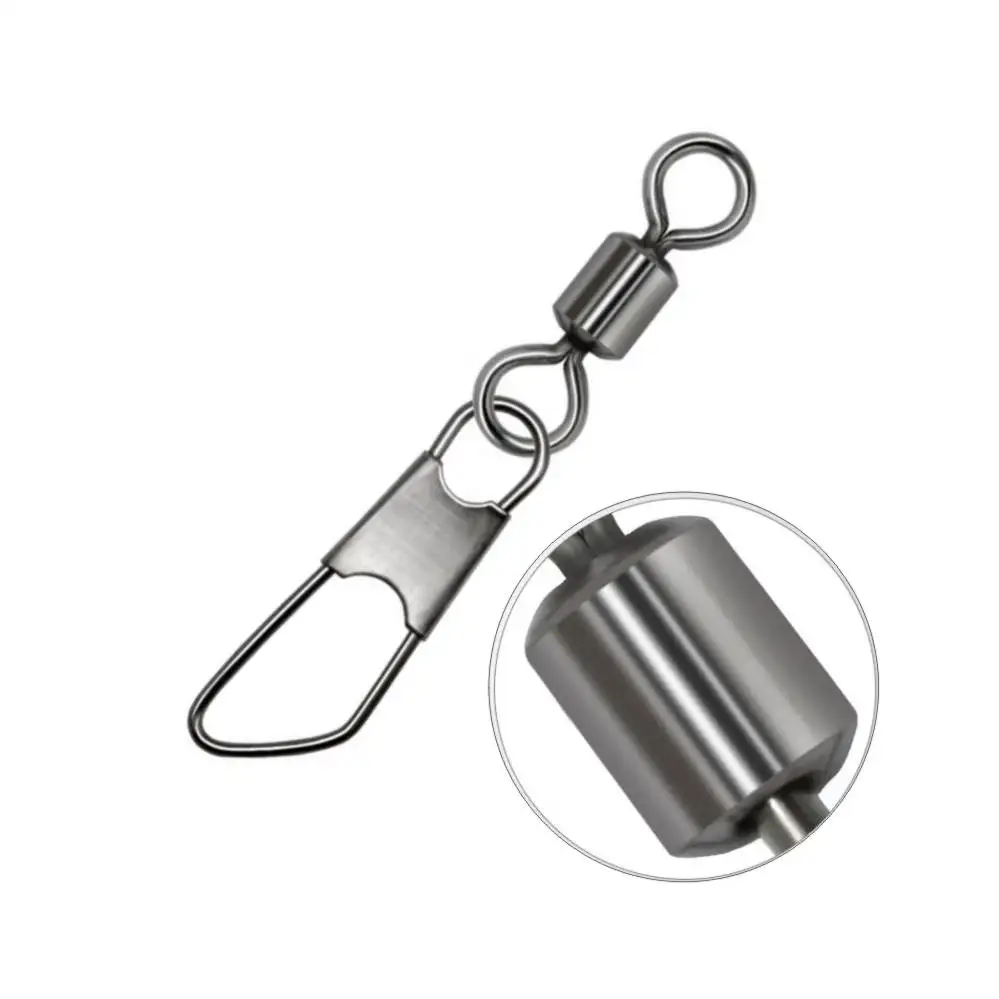 Pin giratorio de pesca con cierre a presión, Conector de acero inoxidable, anillo sólido, alta velocidad, aparejos de pesca, 10-50 piezas - imagen 3