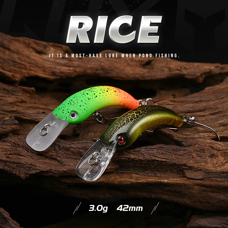 BLUX RICE Mini Crankbait 3,0g 42mm BFS área trucha Wobbler señuelo de pesca agua dulce Minnow manivela Artificial cebo duro aparejos - imagen 3