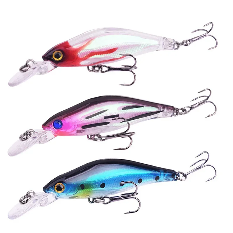 Señuelos de pesca Minnow, Wobblers de hundimiento lento, 8,5 cm, 6,5g, cebo de plástico Artificial japonés, Crankbait para lubina, carpa, aparejos de Lucio, 1 ud. - imagen 5