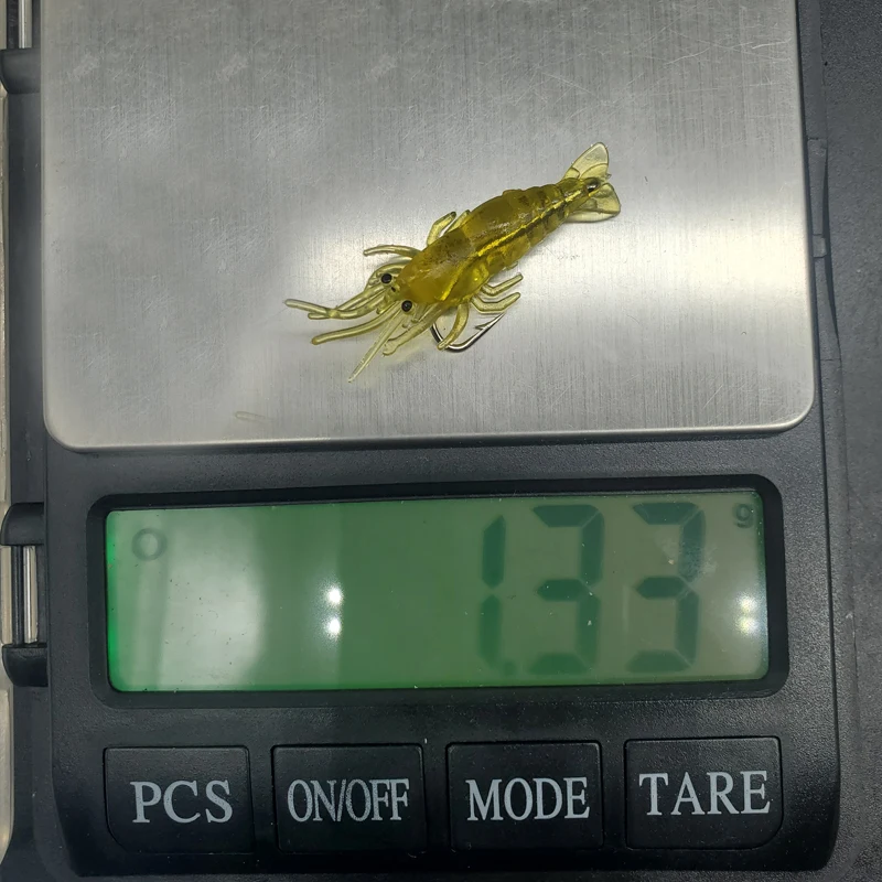 TAKEDO 10 Uds 4,5 CM 1,3G señuelo de camarón suave con gancho de cuerda señuelo suave para cebo biónico de perca de lubina, cebo Camarao - imagen 4