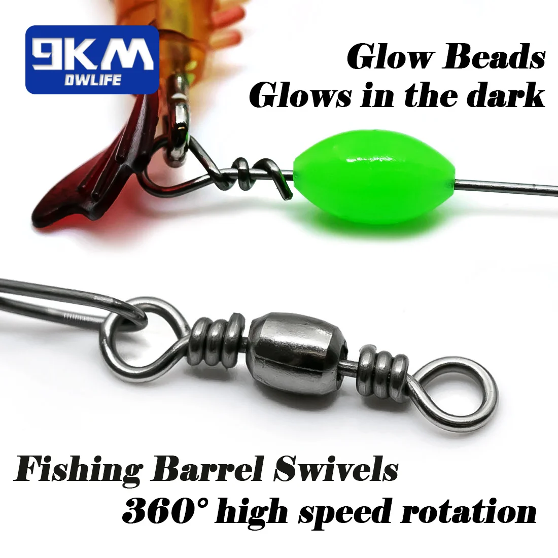 9KM 5 uds 9,5 cm Señuelos de pesca tipo Gamba señuelo suave cebo tipo Gamba con gancho cuentas giratorios silicona Artificial - imagen 5