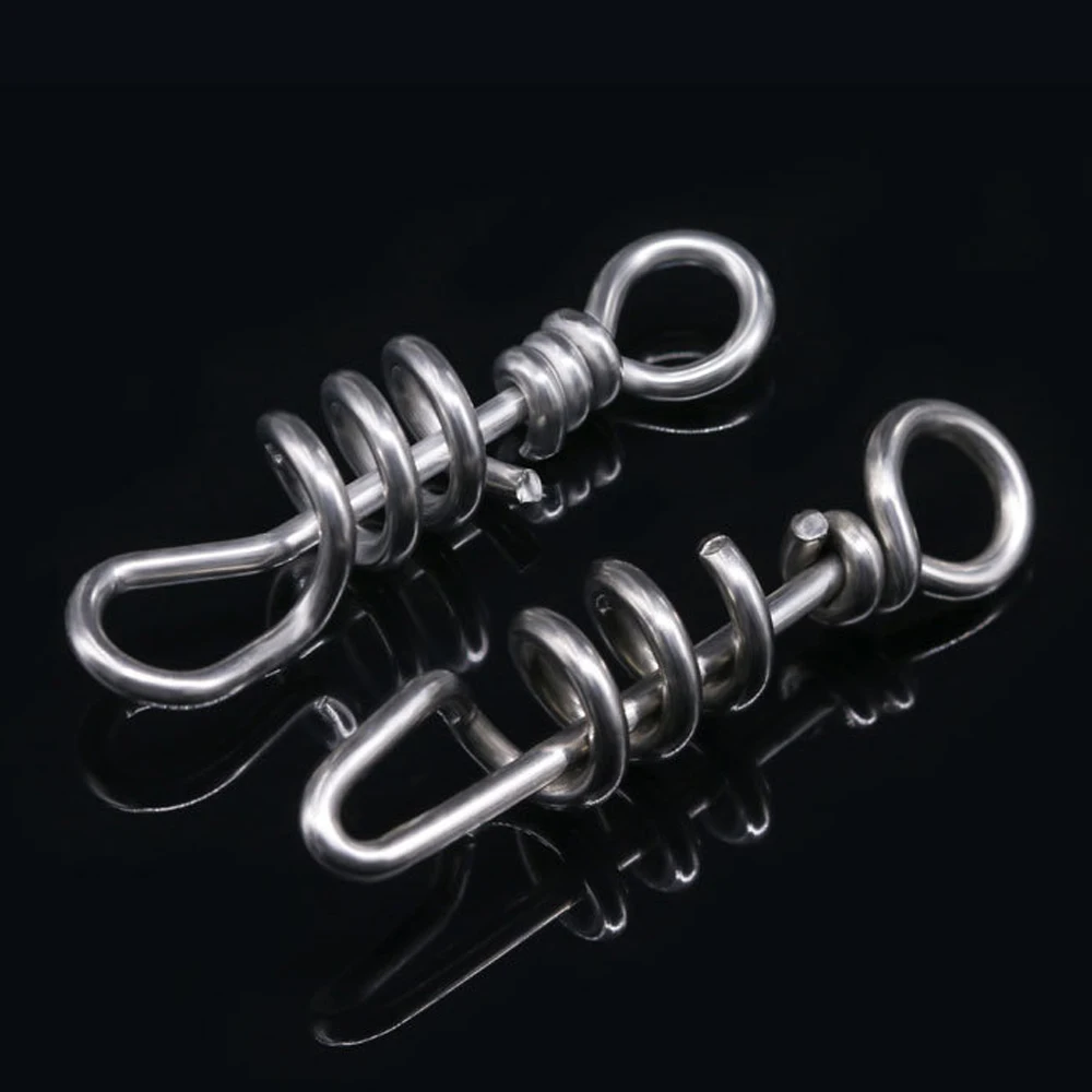 DNDYUJU, 10 Uds., Pin de señuelo de pesca de acero inoxidable, hebilla en forma de hilo, gancho a presión, conector de señuelo para accesorios de pesca en el mar - imagen 5