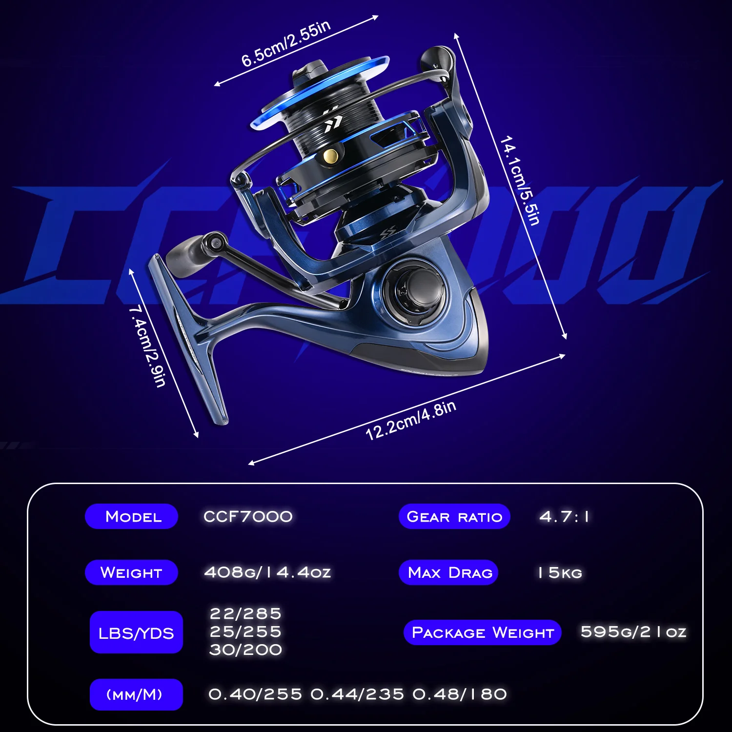 Sougayilang CCF7000 Carrete de pesca metal CNC para agua salada