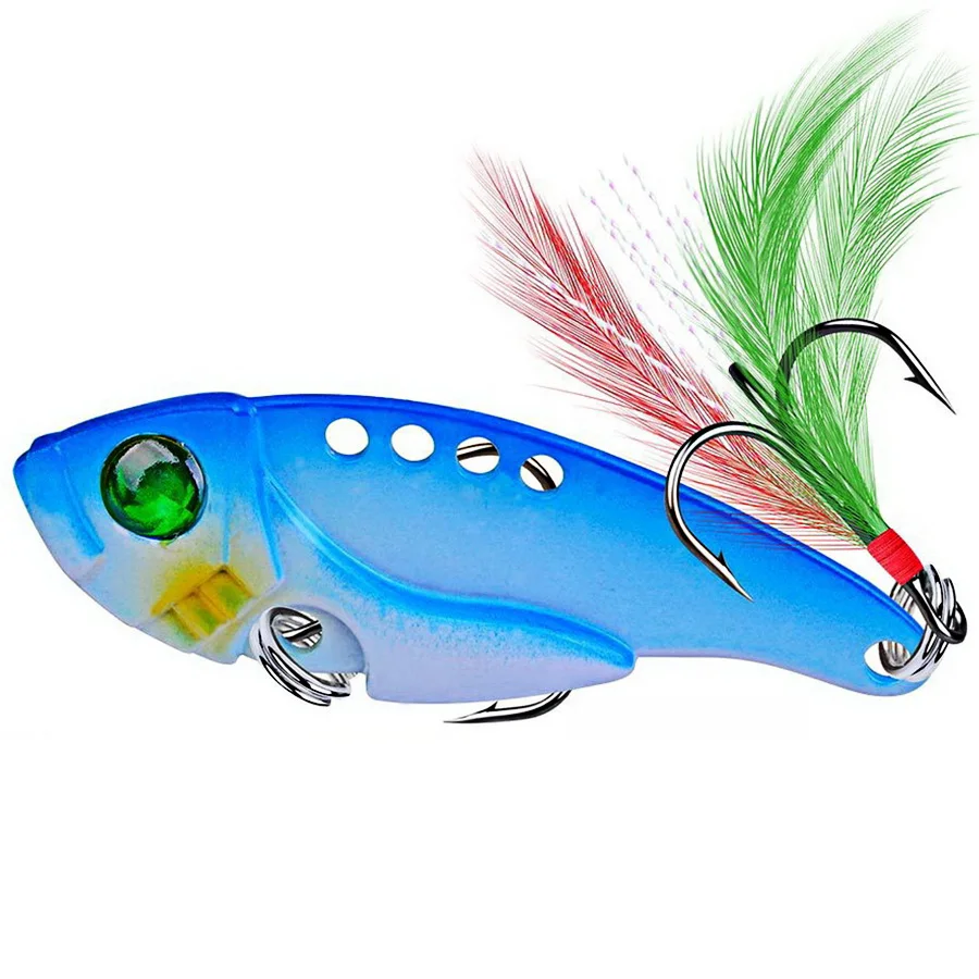 Rattlin Vib Spoonbait Señuelos de Pesca cuchara cebo duro de Metal Wobblers artificiales para Lucio Trolling pescado 50mm 10,5g aparejos de pesca - imagen 4