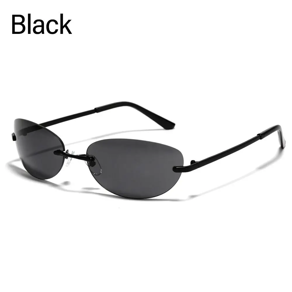 Gafas de sol Y2K para hombre y mujer, lentes Punk sin montura, UV400, 2000 - imagen 3