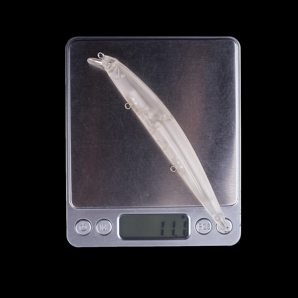 Hanlin-Señuelos de Pesca de 10/20 piezas, 13CM, 11,5G, flotantes, transparentes, cuerpos de plástico duro, poco profundos, sin pintar, aparejos de lápiz - imagen 3