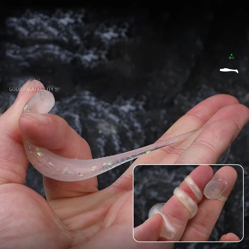 4/6/8/12 Uds cebo suave Tpr 4-10cm 0,5-7,7g cola de paleta suave Swimbait Señuelos de pesca cebo Artificial de silicona Wobblers señuelos blandos - imagen 4