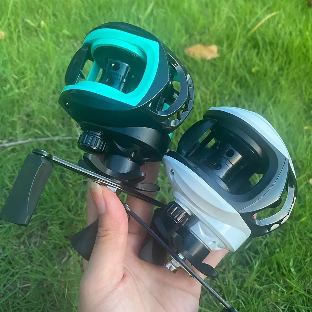 Carrete de pesca profesional ligero con microobjetos, rueda de Baitcasting, copa de línea de Metal, carrete de fundición de freno magnético, arrastre máximo de 10kg - imagen 4