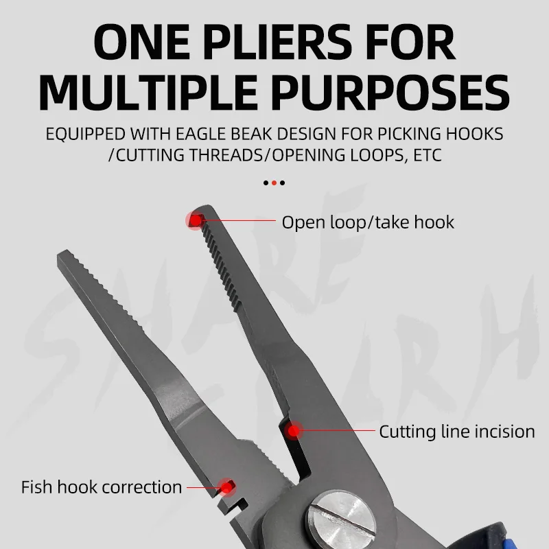 Alicates de pesca multifuncionales de 6,5 pulgadas, gancho de línea de pesca de corte, herramientas especiales de pesca de bucle abierto, alicates de señuelo de acero inoxidable - imagen 2