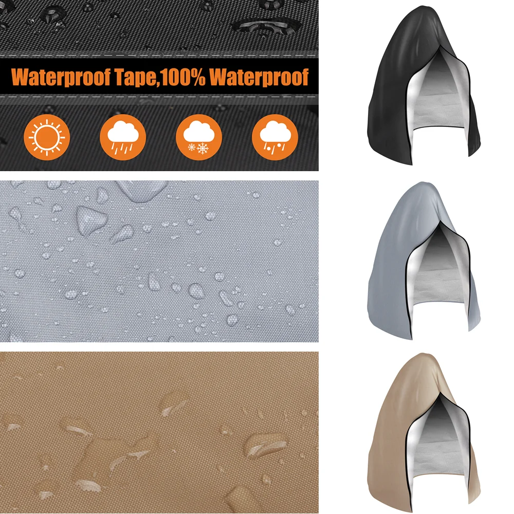 Funda para silla de huevo colgante para Patio 210D, impermeable, a prueba de viento, funda para silla con forma de huevo con hebilla de cremallera para asiento individual de mimbre para exteriores - imagen 4