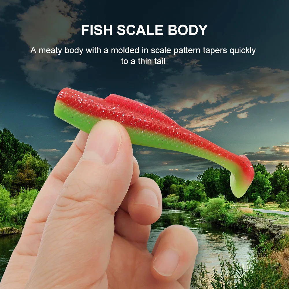 ESFISHING nuevo señuelo de plástico suave Crazy Minnow 80mm pesca en agua salada cebo de silicona Artificial para carpa lubina Pike - imagen 2