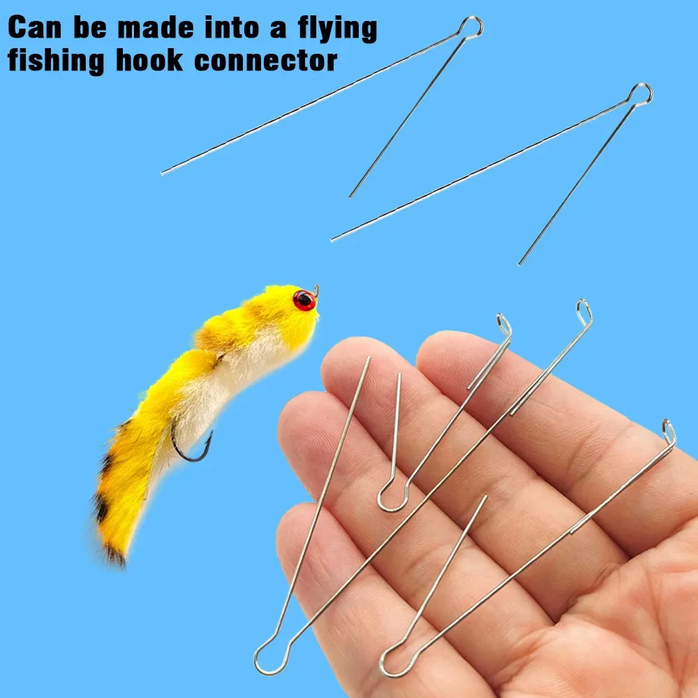 20 piezas/40 unidades de ejes de alambre giratorios en bucle, formas de alambre, accesorios de señuelo de pesca, pesca de ocio de acero inoxidable - imagen 3