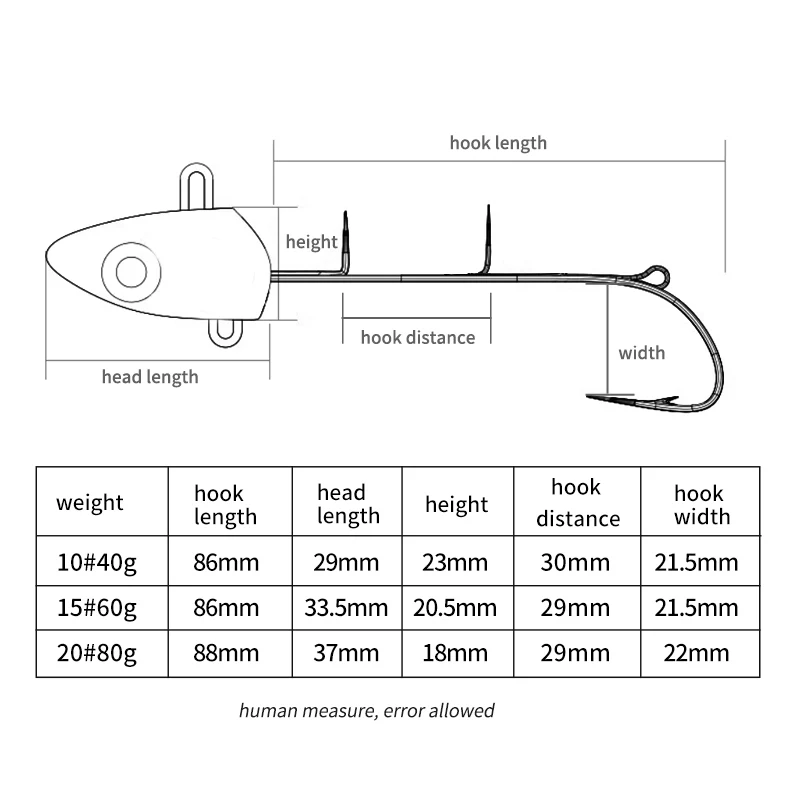 Kawa-anzuelo de pesca Tianya, cabezal de Jigging, 40g/60g/80g, manivela con ojos de pez grande, anzuelos de agua salada para cola de pelo, sepia, 1 ud. - imagen 5
