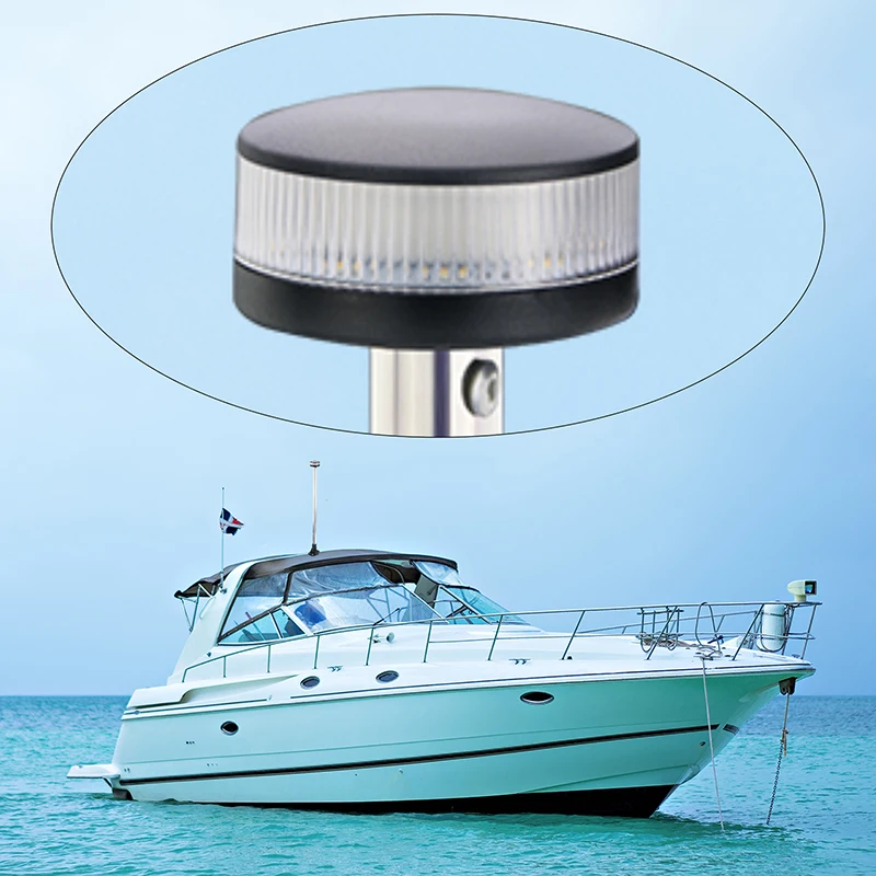 Luces de popa Bimini de 23,6 pulgadas, luz LED de navegación plegable superior, luz de anclaje blanca redonda, USCG, 2nm, cc 12V - imagen 5