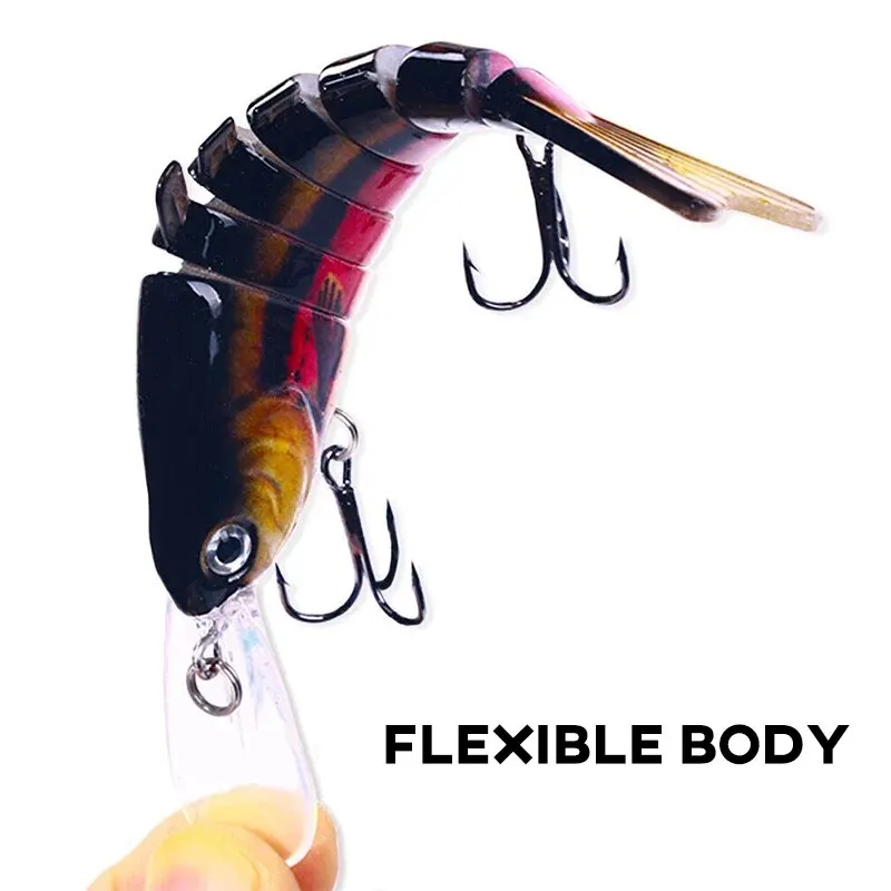 Swimbaits multiarticulados, señuelo de pesca duro Artificial, 14,5g, 11,2 cm, 7 segmentos, biónico, lengua larga, Wobbler - imagen 3