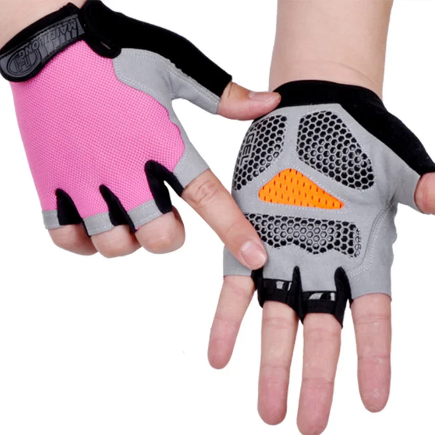 Guantes deportivos de medio dedo para hombre y mujer, guantes deportivos antideslizantes y antigolpes, mancuernas para levantamiento de pesas, guantes de entrenamiento de barra Horizontal - imagen 4