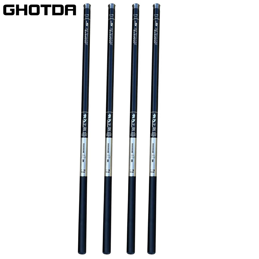 GHOTDA-caña de pescar ultraligera, de fibra de carbono, telescópica, para pesca de agua dulce, 3,6-7,2 m - imagen 2