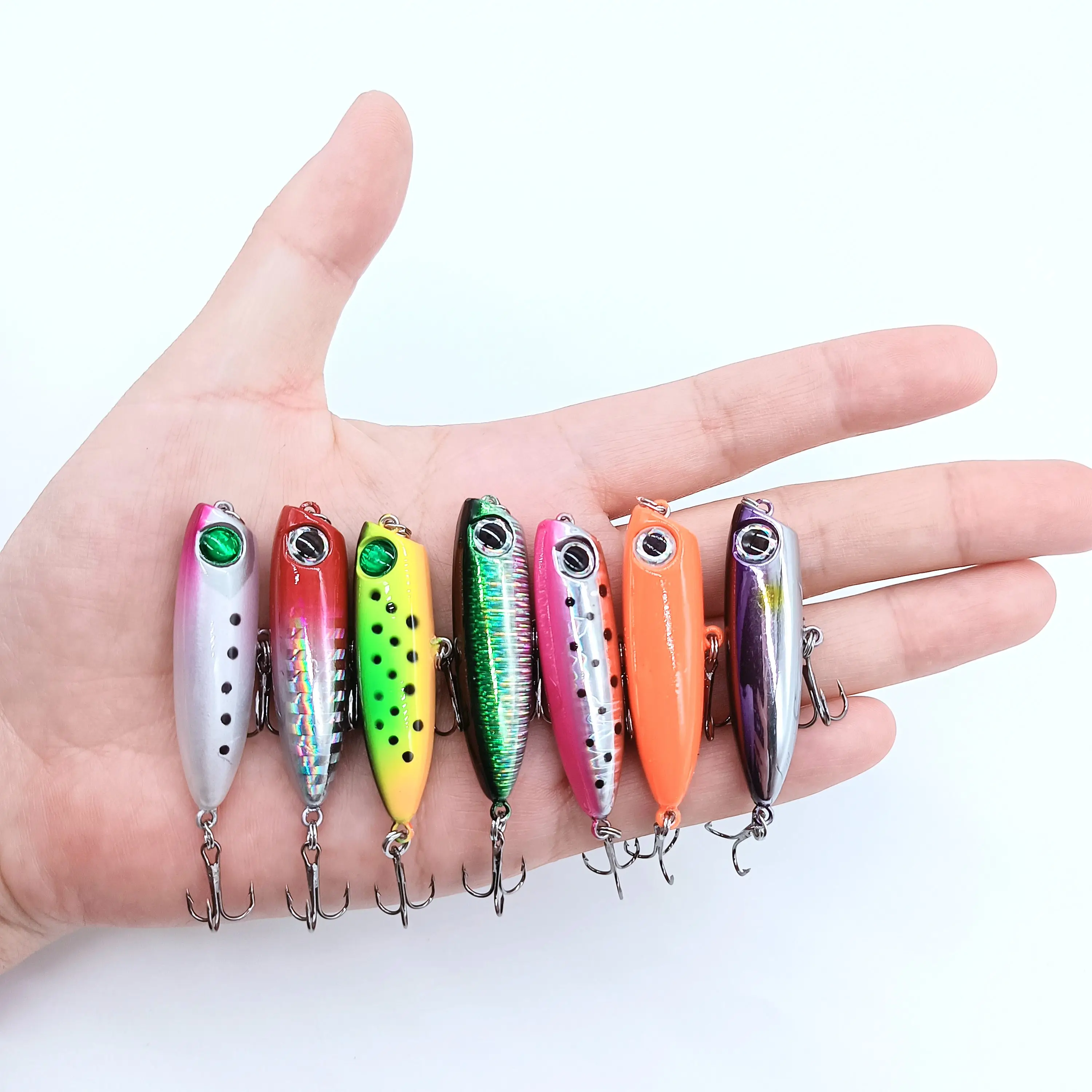 DUODUOYU-señuelo de pesca de lápiz que se hunde, 1 piezas, 3,5g/50mm, Mini Popper, Swimbait pequeño, Isca, cebo Artificial para Lucio, aparejos de pesca - imagen 4